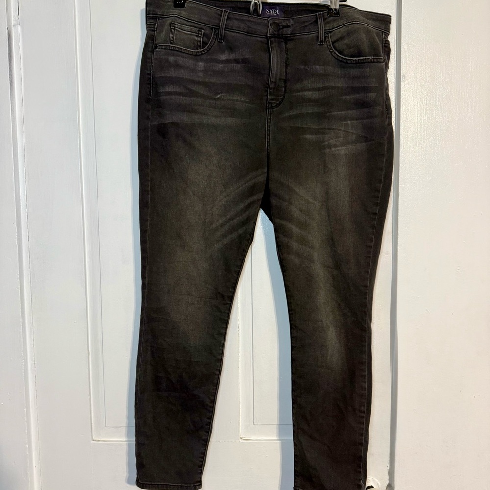 NYDJ Ami Skinny Washed Black Jeans - 16